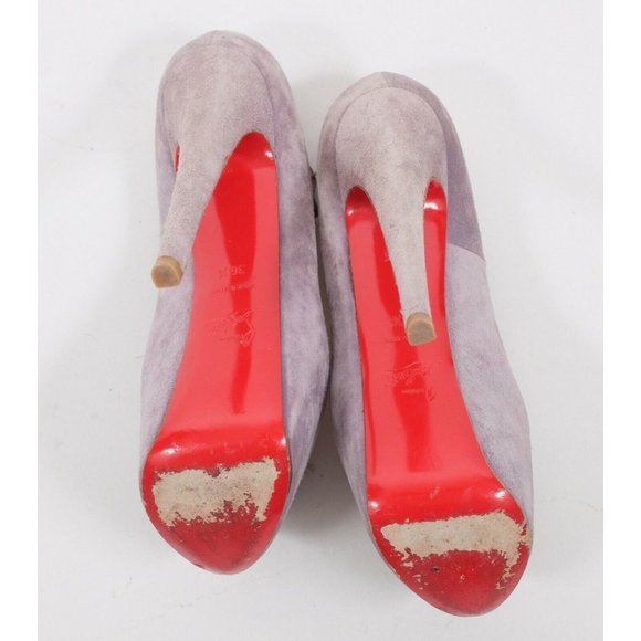 Christian Louboutin sz 36.5 US 6.5 platform ankle strap open toe suede - Picture 8 of 8